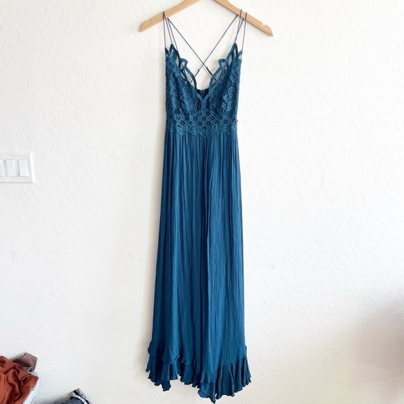 FREE PEOPLE Adella maxi lace top maxi dress in Blue - Picture 2 of 9